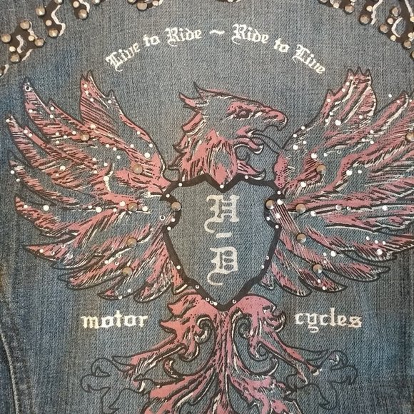 Women's Small S Harley-Davidson Denim Jacket 96141-07VW - Picture 6 of 12